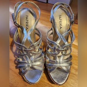 Paprika 4.5 inch heels, silver, womens size 7